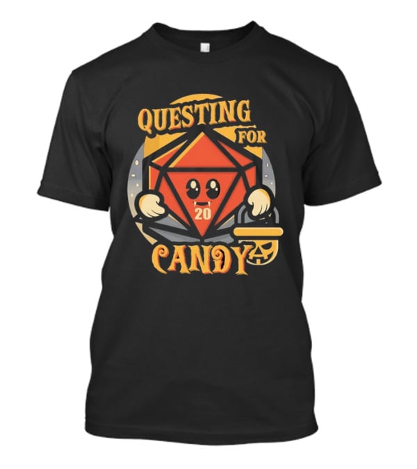 Questing For Candy D20 Halloween Dungeons And Dragons T-Shirt