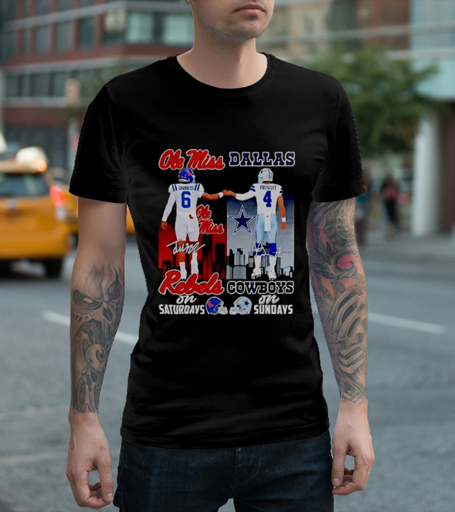 Ole Miss Rebels Chambliss Dallas Cowboys Prescott Saturdays Sundays T-Shirt