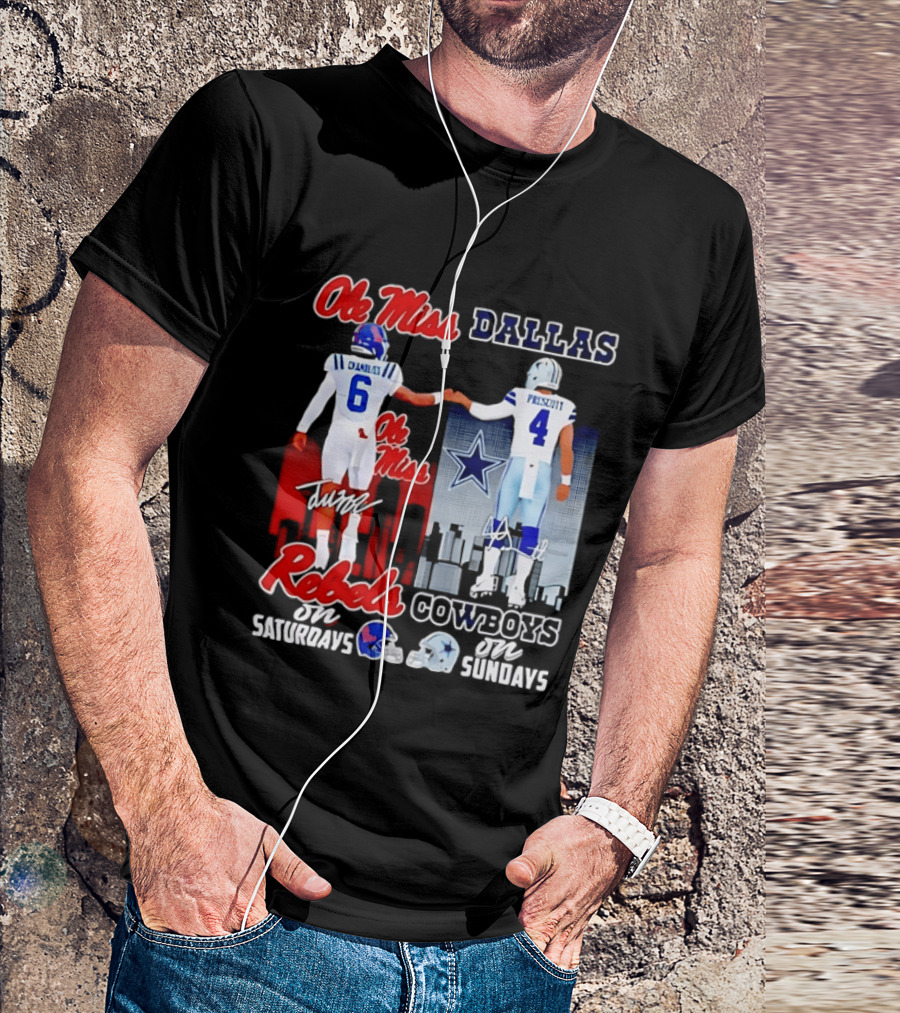 Ole Miss Rebels Chambliss Dallas Cowboys Prescott Saturdays Sundays T-Shirt