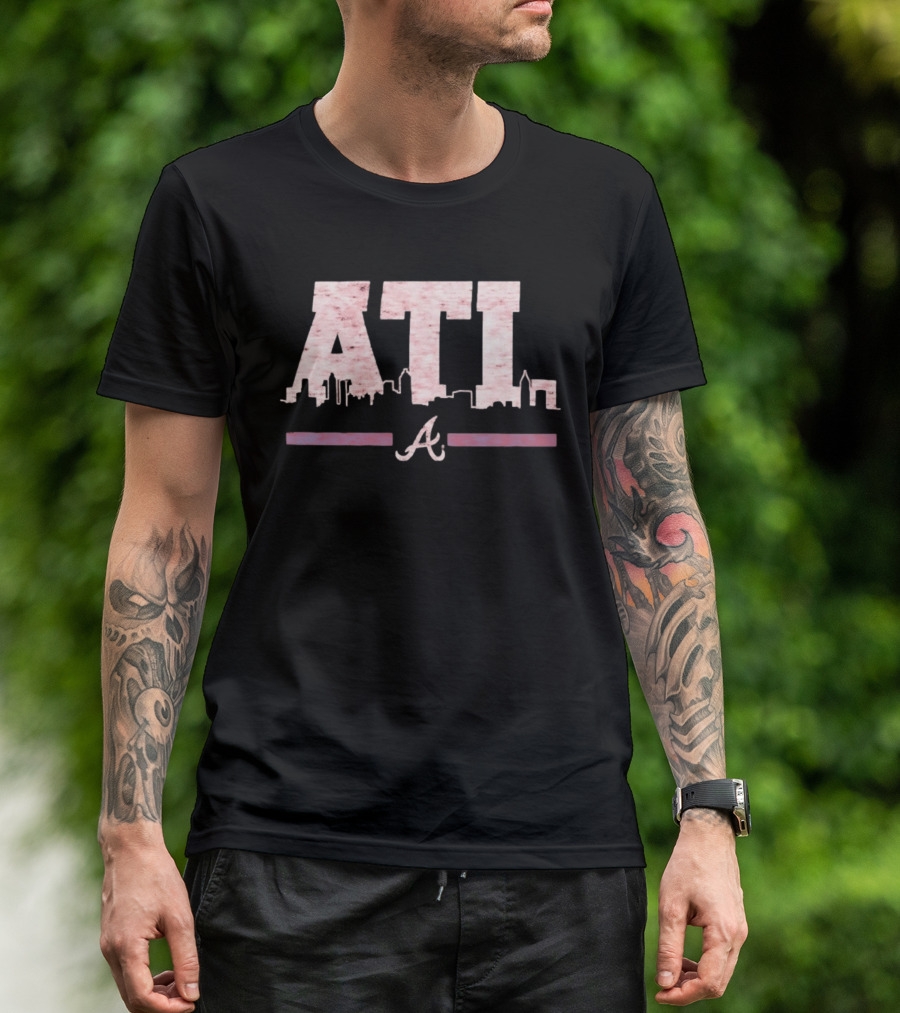 Atlanta Braves ATL Skyline Distressed MLB T-Shirt