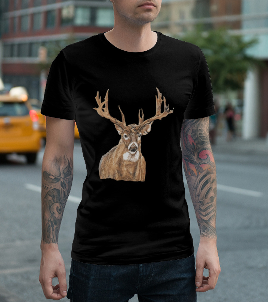 Simply Southern Large Buck Deer Head Drawing T-Shirt