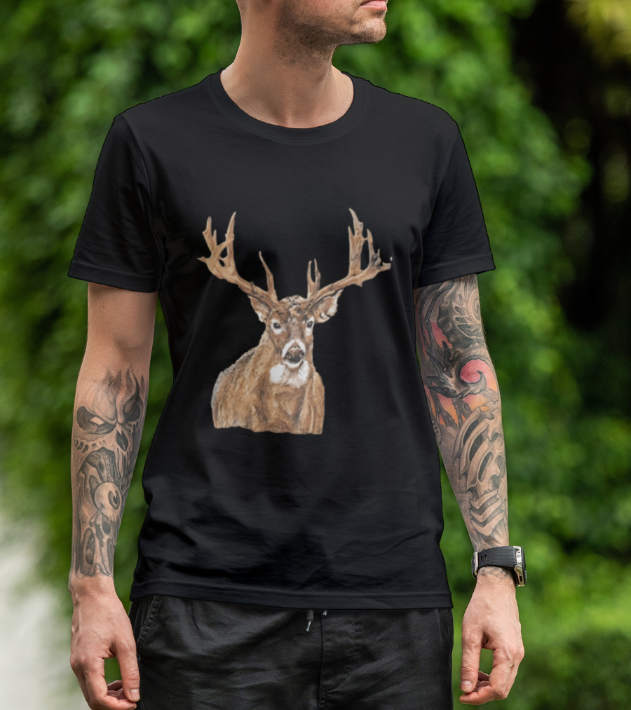 Simply Southern Large Buck Deer Head Drawing T-Shirt
