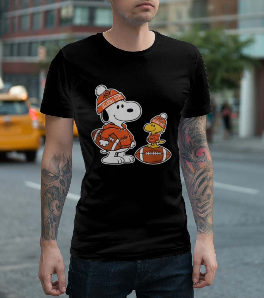 Snoopy And Woodstock Oklahoma State Cowboys Football Fans 2026 T-Shirt