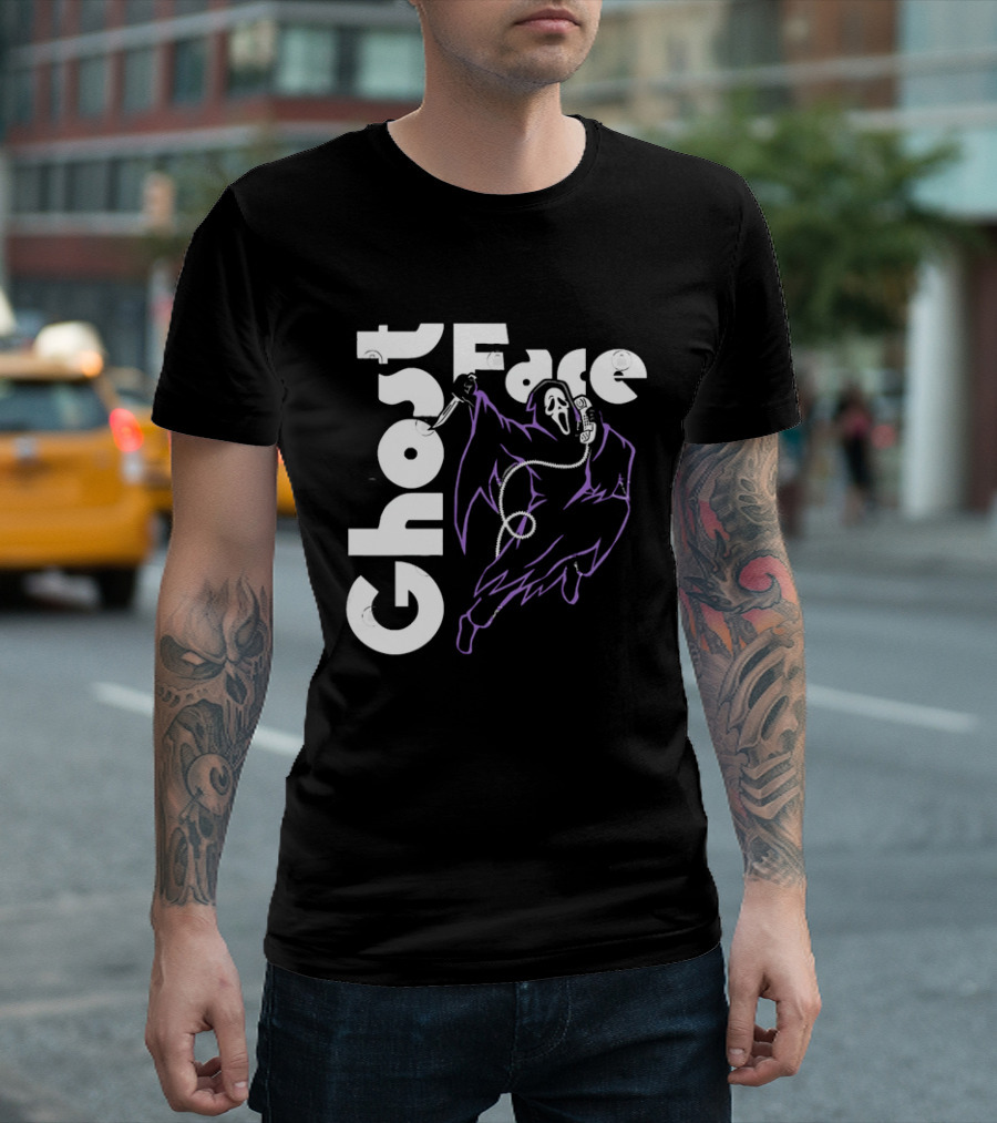 Ghost Face Horror Movie Scream Iconic Mask With Knife T-Shirt