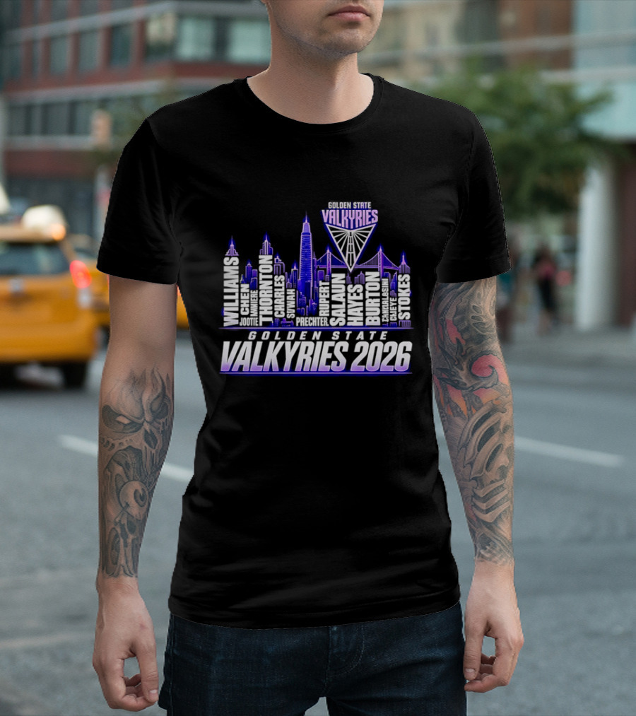 Golden State Valkyries 2026 Roster Skyline Williams Perez Poole Wright Johnson Green Duarte Rivera T-Shirt