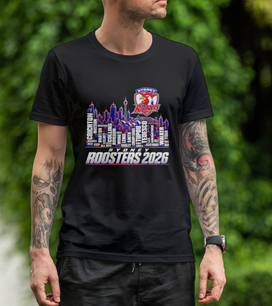 Sydney Roosters 2026 Skyline Roster Team T-Shirt