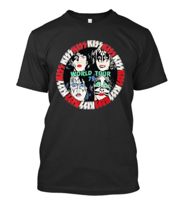 Kiss World Tour 79 Band Rock Music Vintage Concert теe T-Shirt