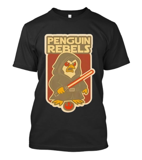 Penguin Rebels Star Wars Lightsaber Hooded Jedi Bird T-Shirt
