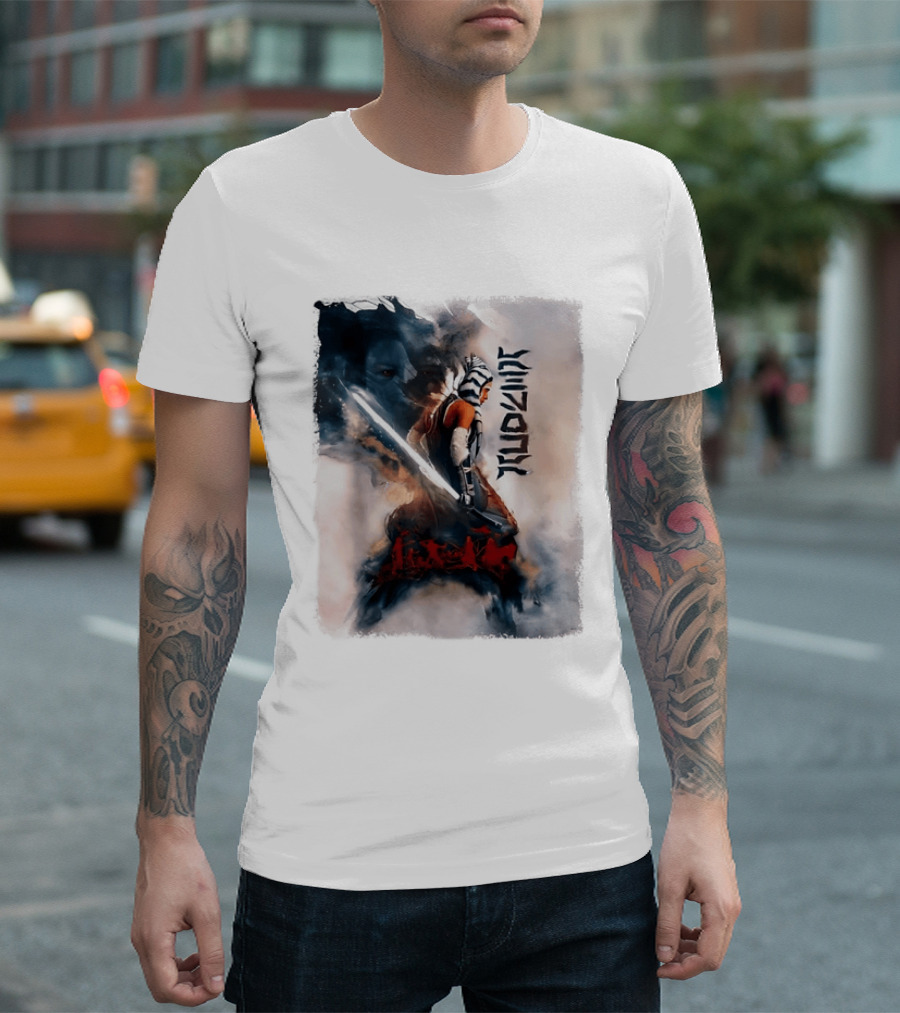 Ahsoka Tano Jedi Warrior Lightsaber Arabic Calligraphy Star Wars T-Shirt