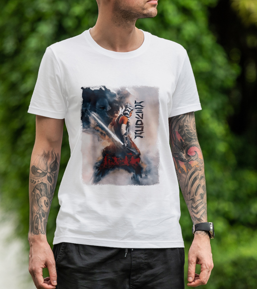 Ahsoka Tano Jedi Warrior Lightsaber Arabic Calligraphy Star Wars T-Shirt