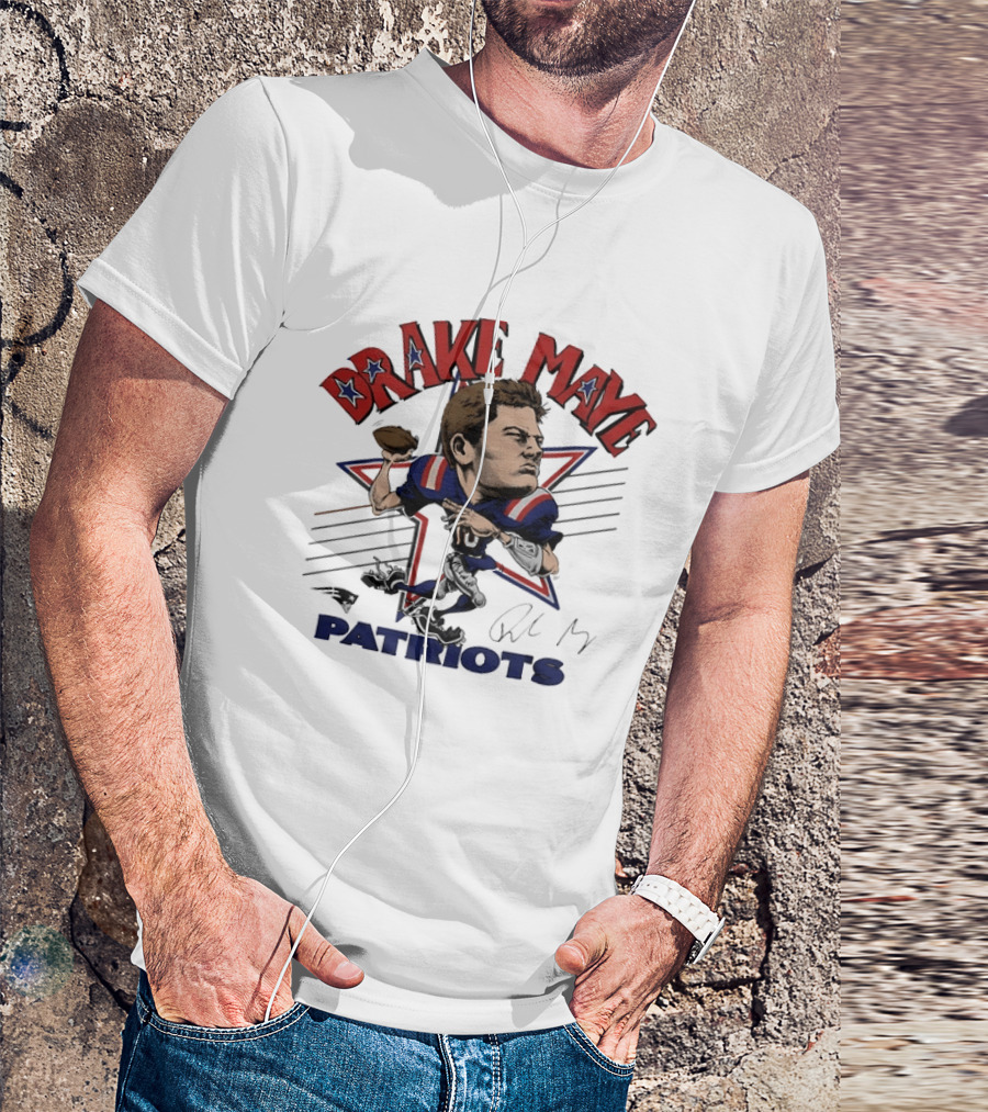 Drake Maye Patriots Football Number 10 Quarterback T-Shirt