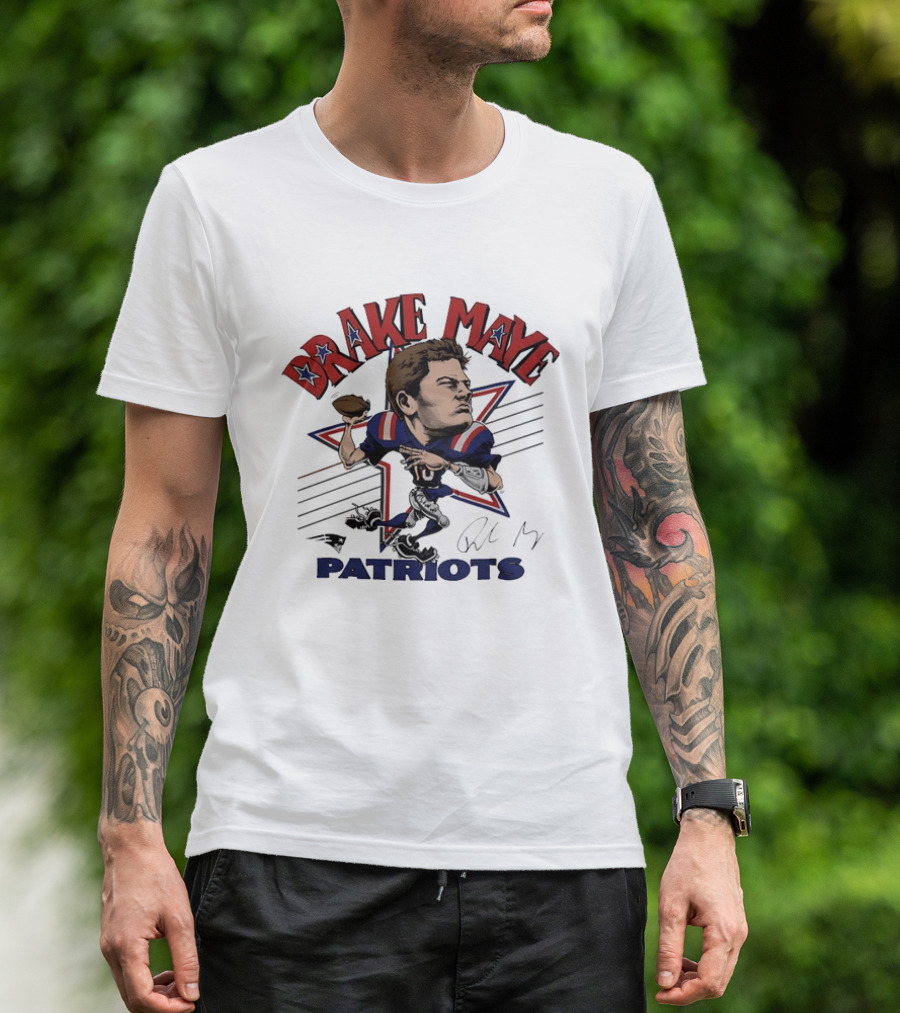 Drake Maye Patriots Football Number 10 Quarterback T-Shirt
