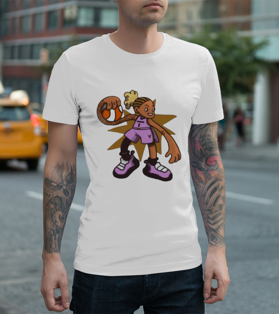 Gabby Golden State Valkyries No 1 CSV Cartoon Character With Basketball T-Shirt