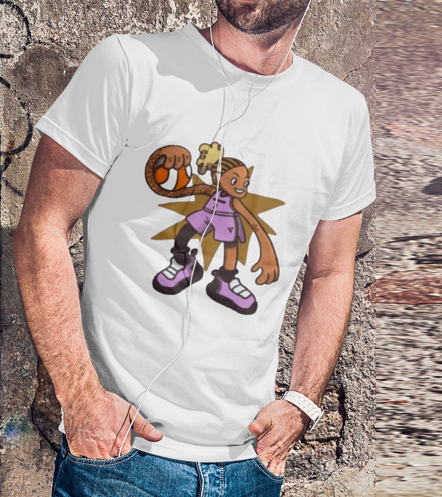 Gabby Golden State Valkyries No 1 CSV Cartoon Character With Basketball T-Shirt