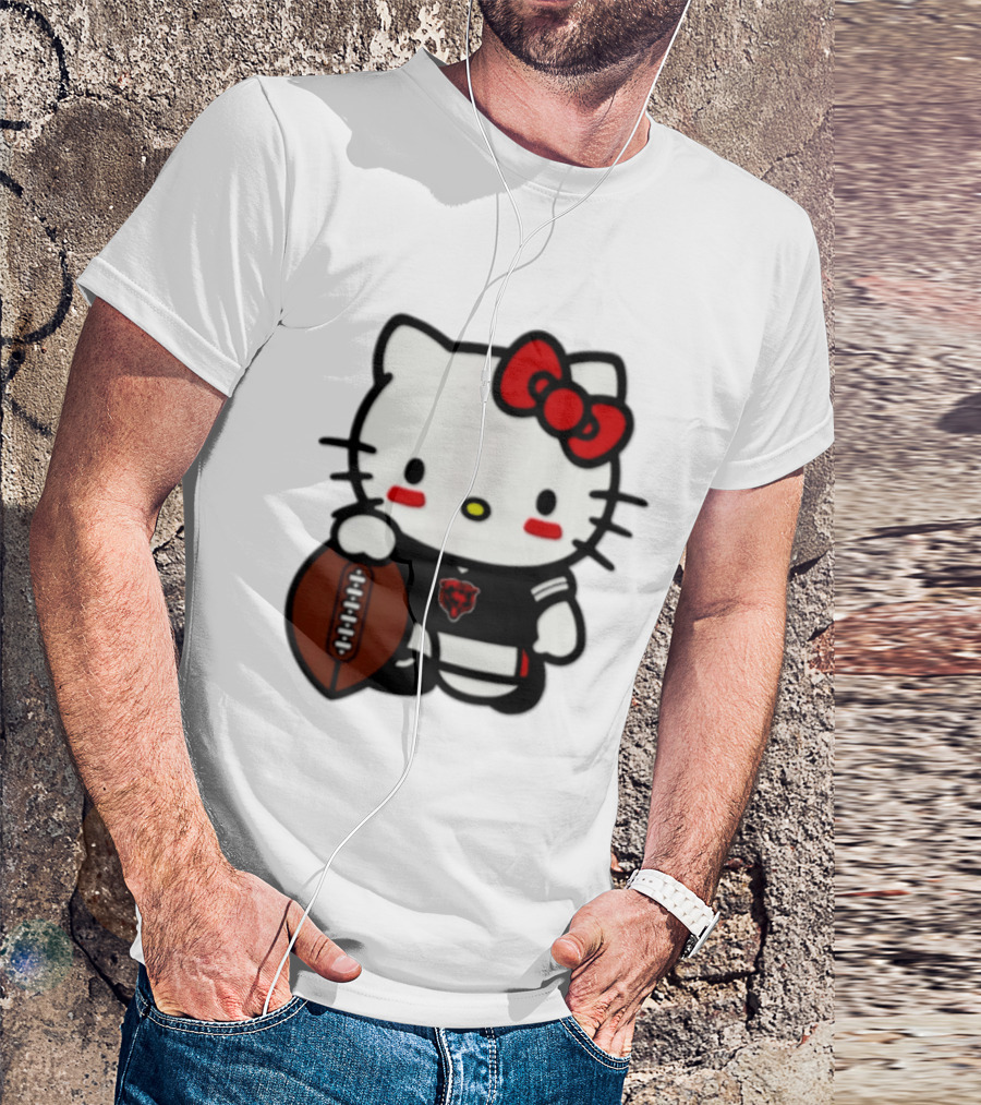 Hello Kitty Chicago Bears Football Cartoon T-Shirt