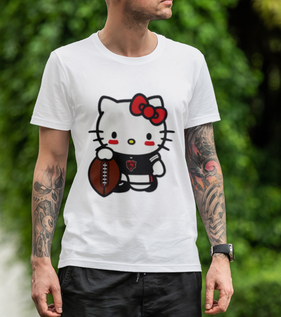 Hello Kitty Chicago Bears Football Cartoon T-Shirt