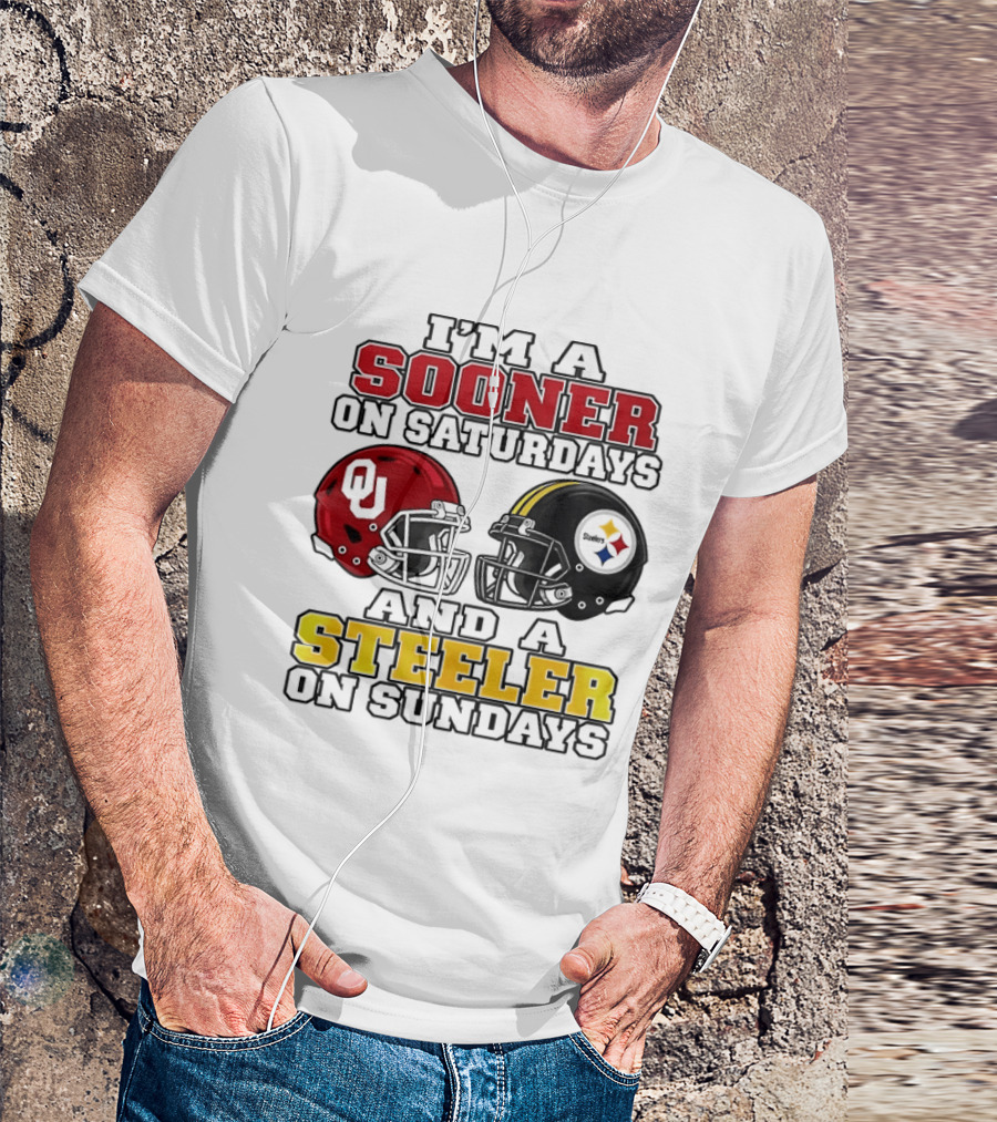 I'm A Sooner On Saturdays And A Steeler On Sundays 2 Helmet 2026 T-Shirt