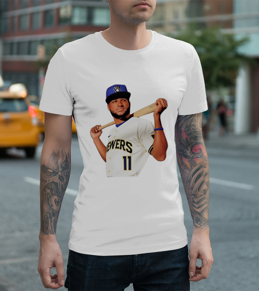 Manny Pina Milwaukee Brewers Number 11 Catcher MLB Baseball T-Shirt