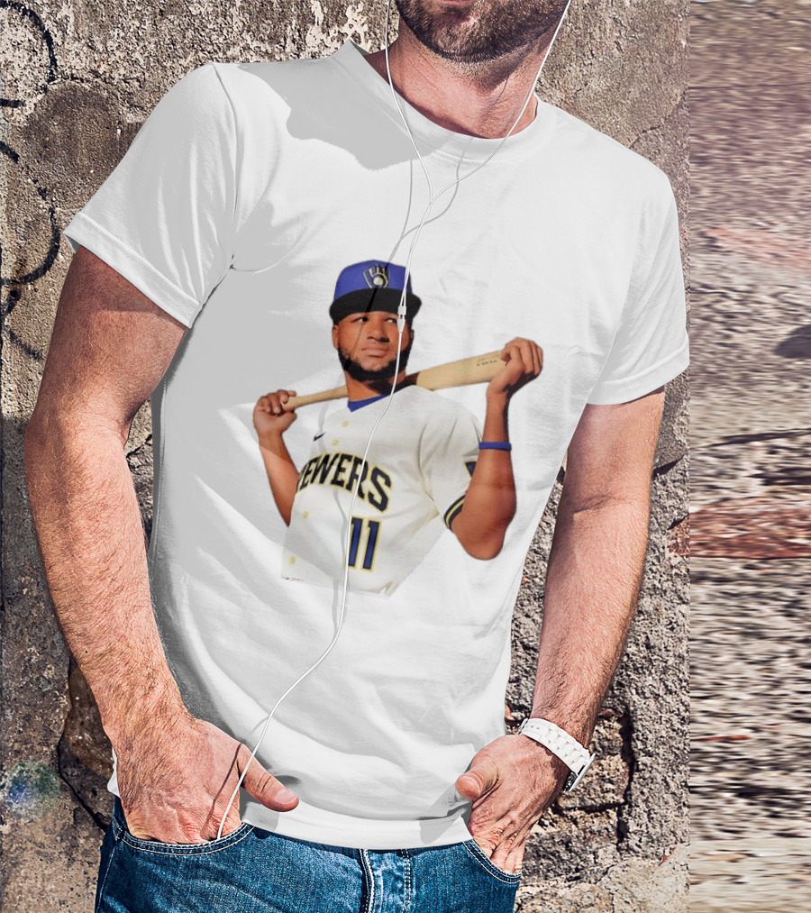 Manny Pina Milwaukee Brewers Number 11 Catcher MLB Baseball T-Shirt