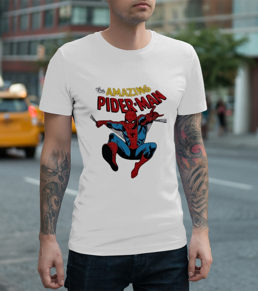 The Amazing Spider Man Marvel Superhero Classic Action Pose T-Shirt