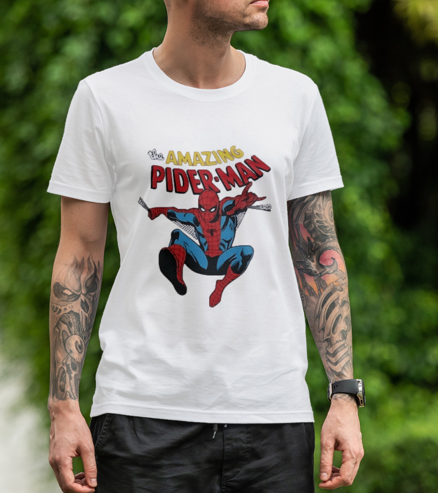 The Amazing Spider Man Marvel Superhero Classic Action Pose T-Shirt