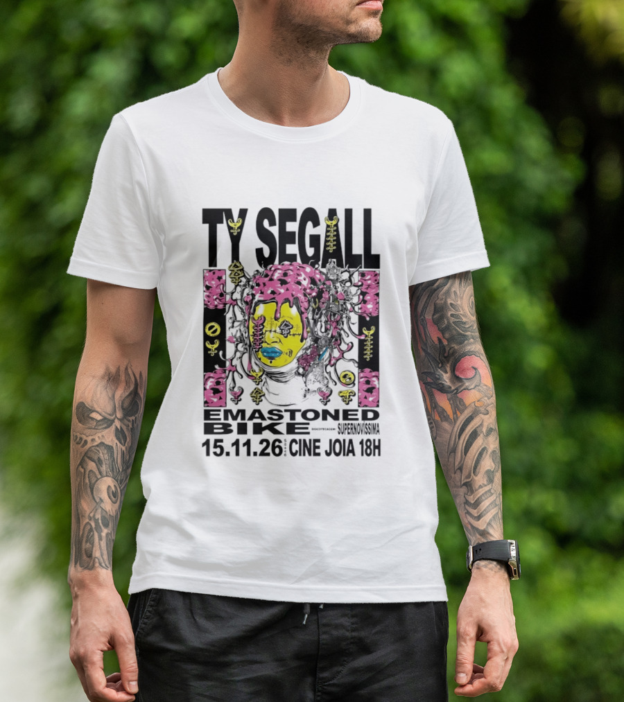 Ty Segall Emastoned Bike Concert At Cine Joia 15.11.26 18H Vibrant Psychedelic Face T-Shirt