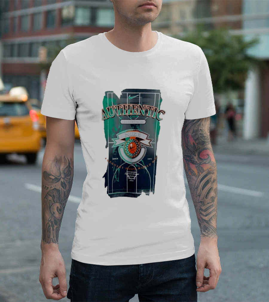 Authentic Nike Basketball Legendary Hoops Worldwide Since 1971 T-Shirt