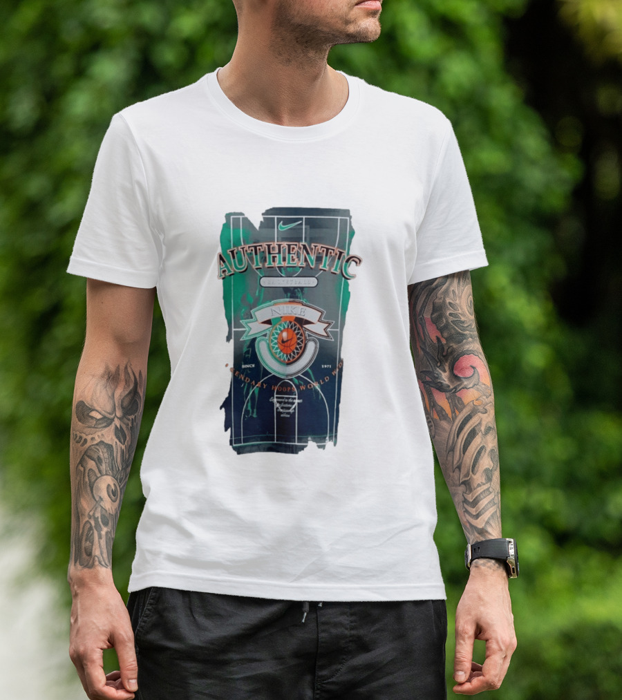 Authentic Nike Basketball Legendary Hoops Worldwide Since 1971 T-Shirt