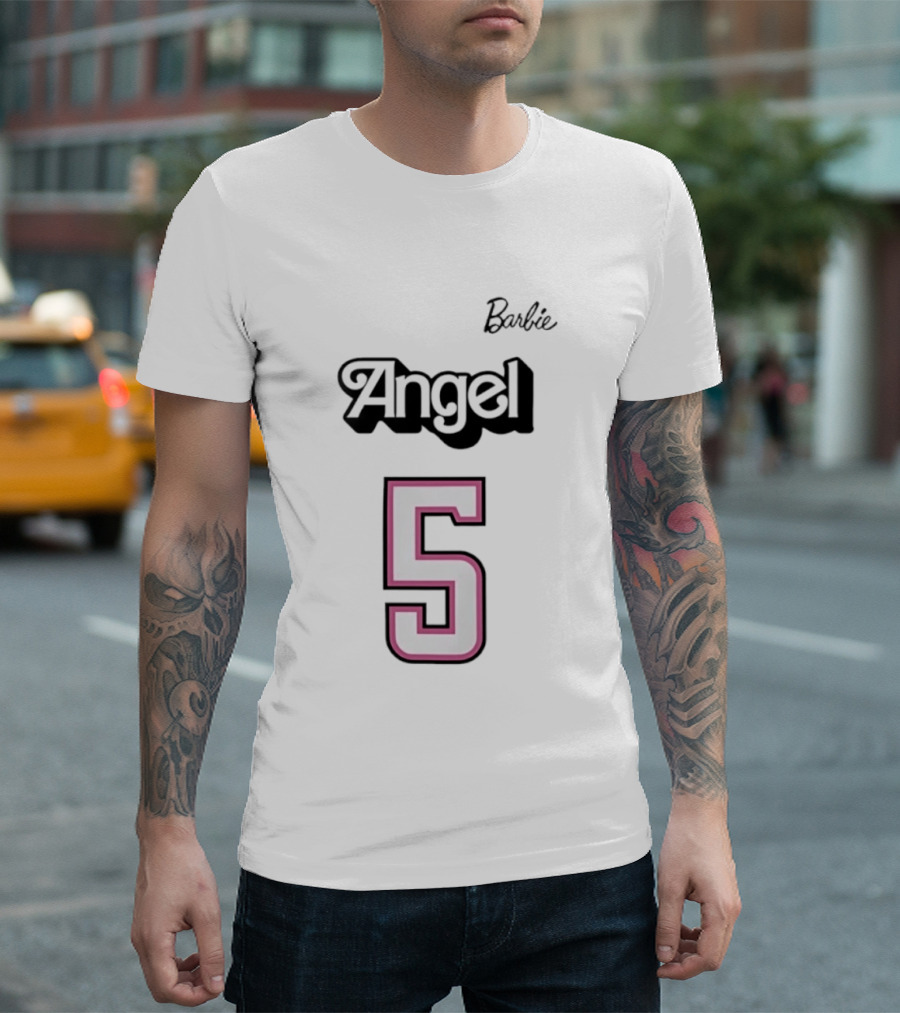 Barbie Angel 5 Pink Jersey T-Shirt