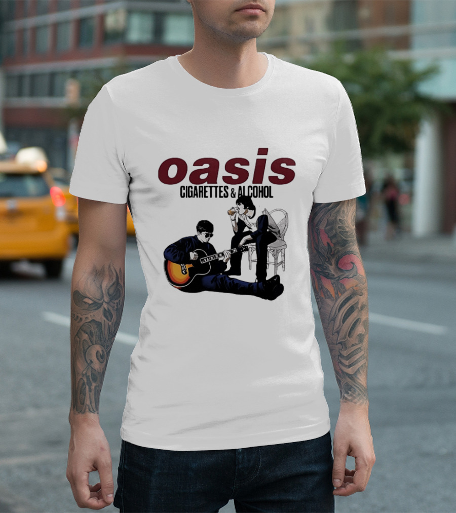 Oasis Cigarettes & Alcohol Britpop Band Music Fans T-Shirt
