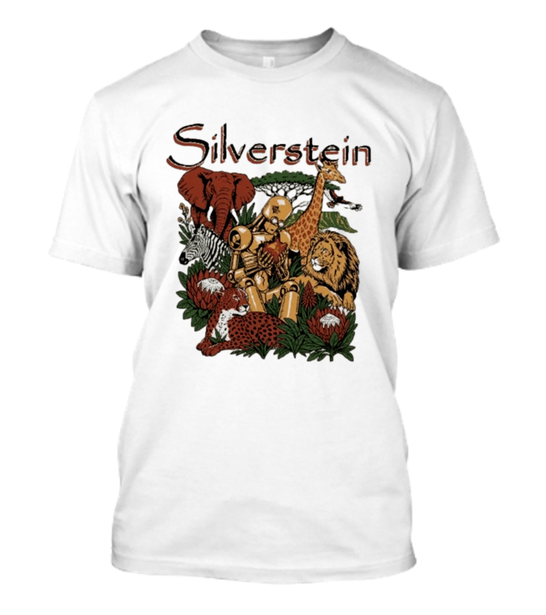 Silverstein Ramfest 2026 Limited South Africa Tour Wildlife Robot Lion Elephant Giraffe Zebra Cheetah T-Shirt