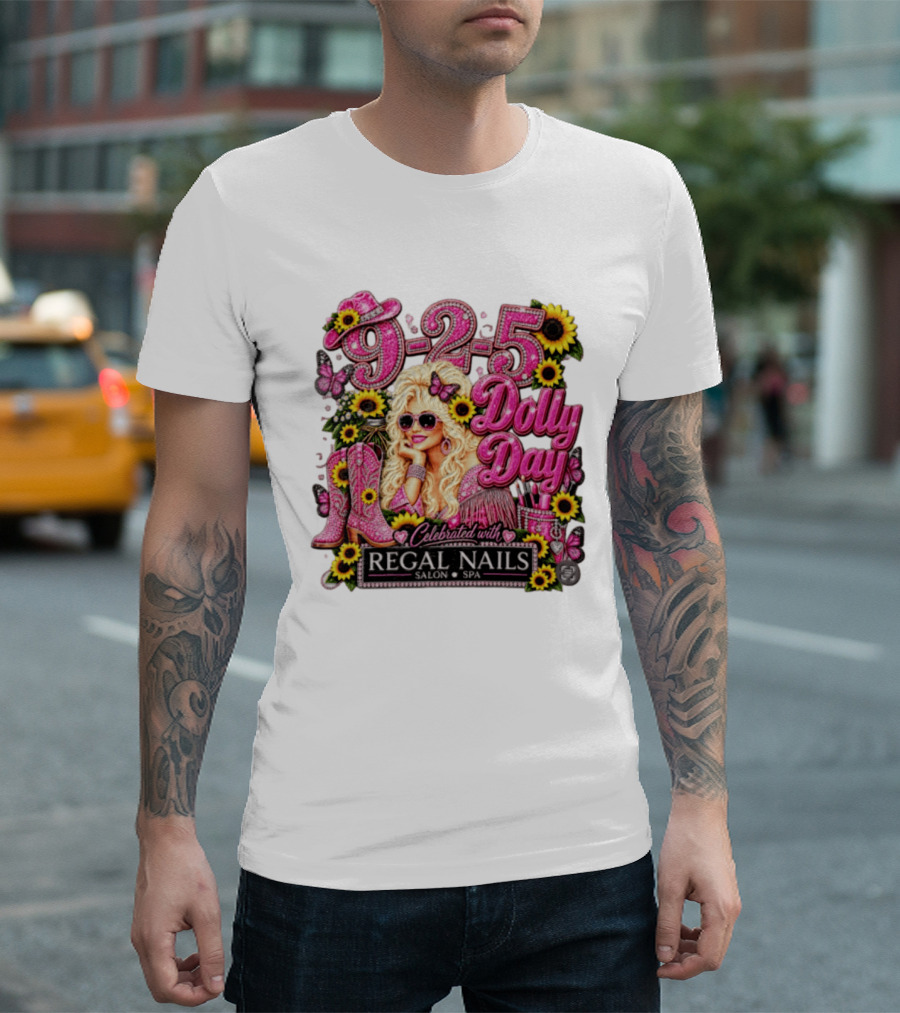 9 To 5 Dolly Day Celebrated With Regal Nails Salon Spa T-Shirt