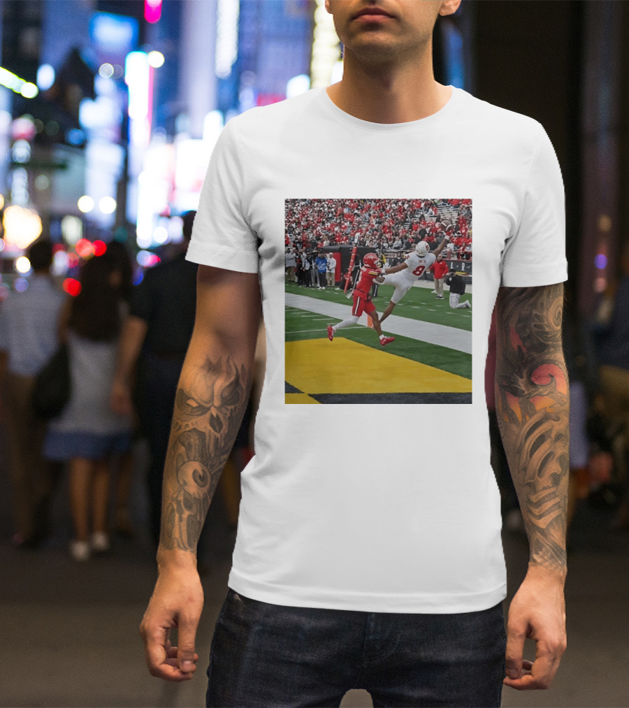 Smith Number 8 Stanford Cardinal Football Touchdown Catch Action T-Shirt