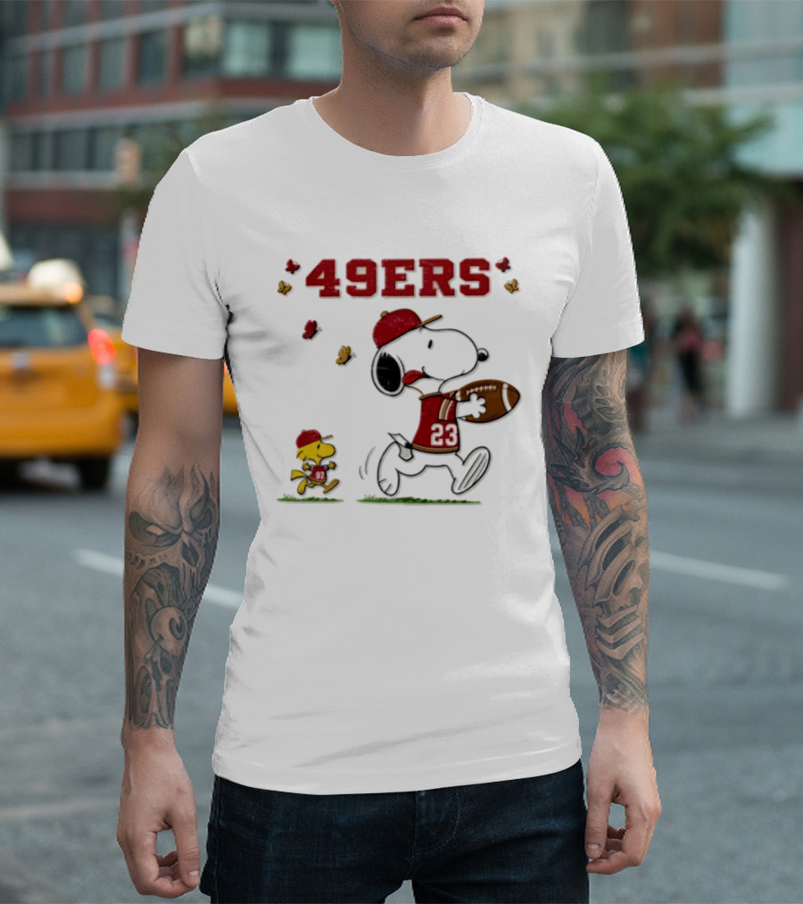 Snoopy Vs Woodstocks 49ers Football Comic T-Shirt