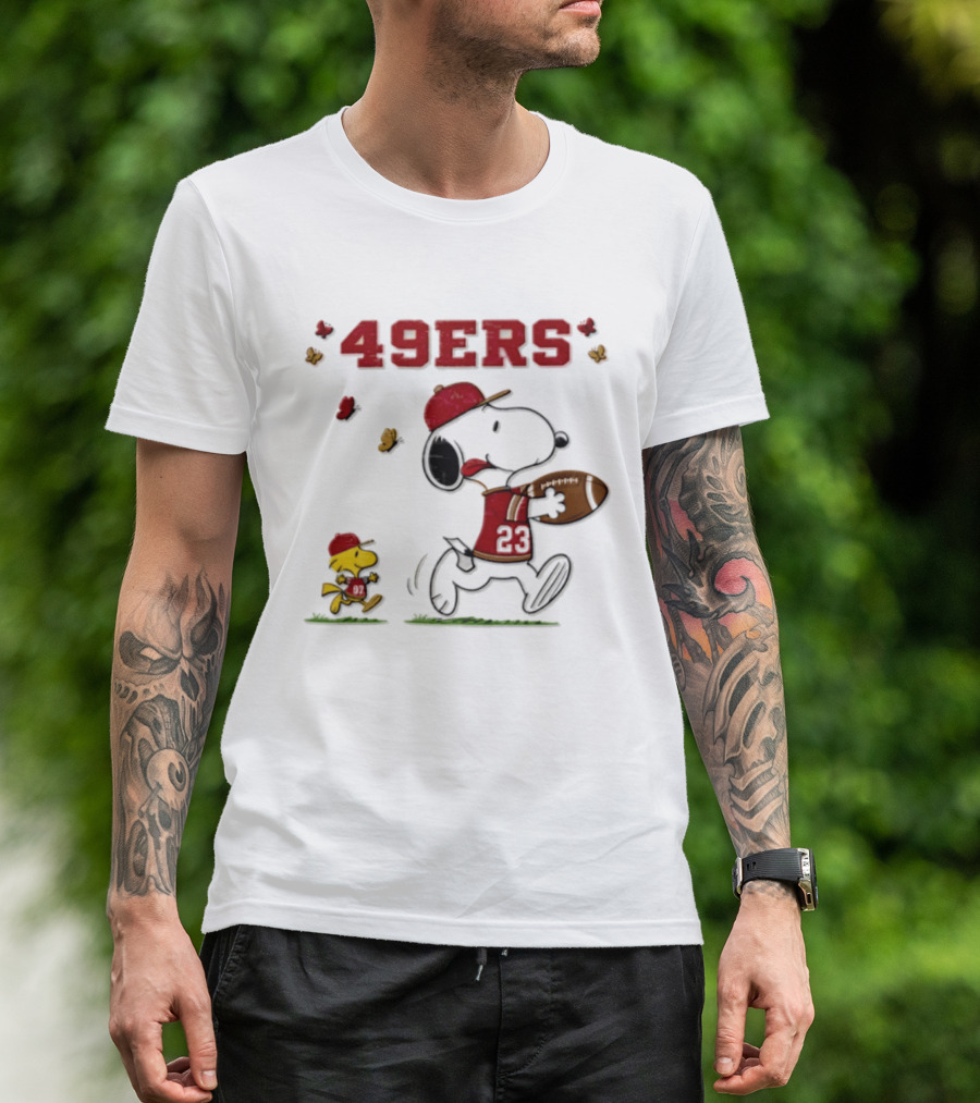 Snoopy Vs Woodstocks 49ers Football Comic T-Shirt