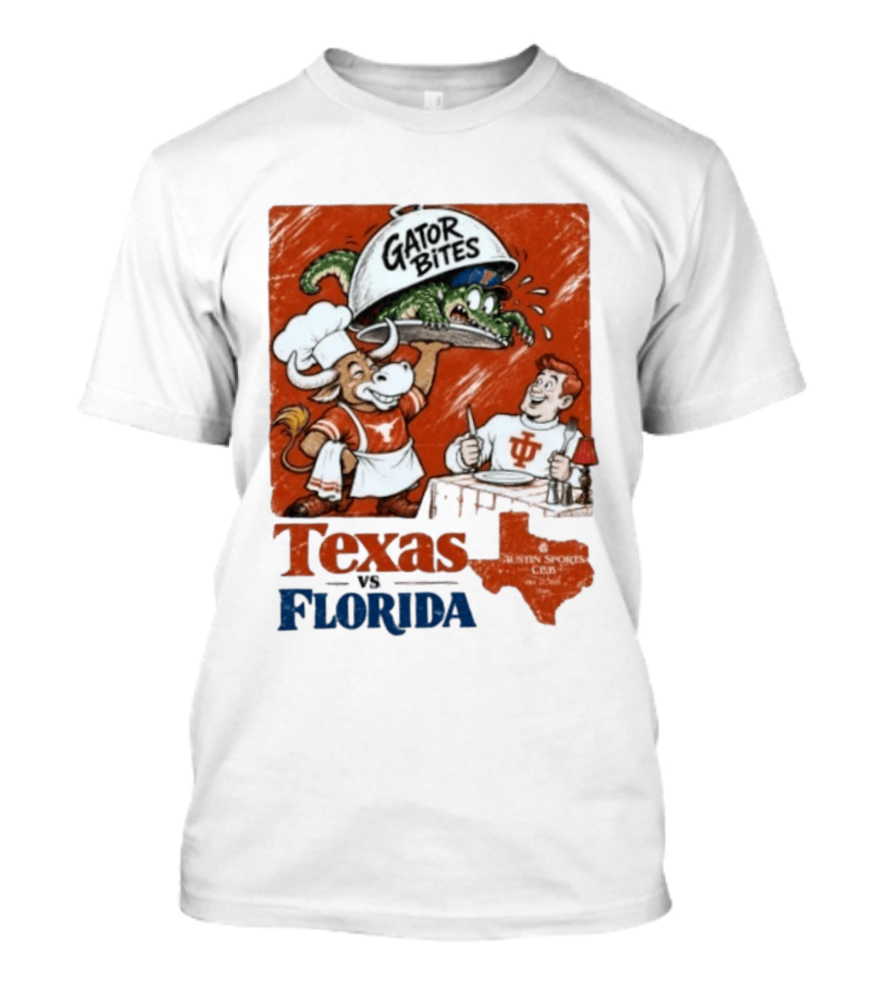 Texas Vs Florida Gator Bites Austin Sports Club T-Shirt
