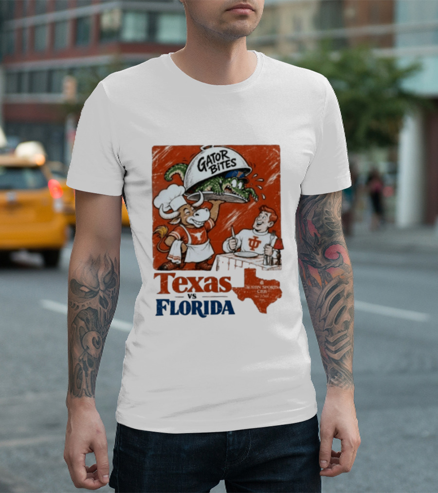 Texas Vs Florida Gator Bites Austin Sports Club T-Shirt