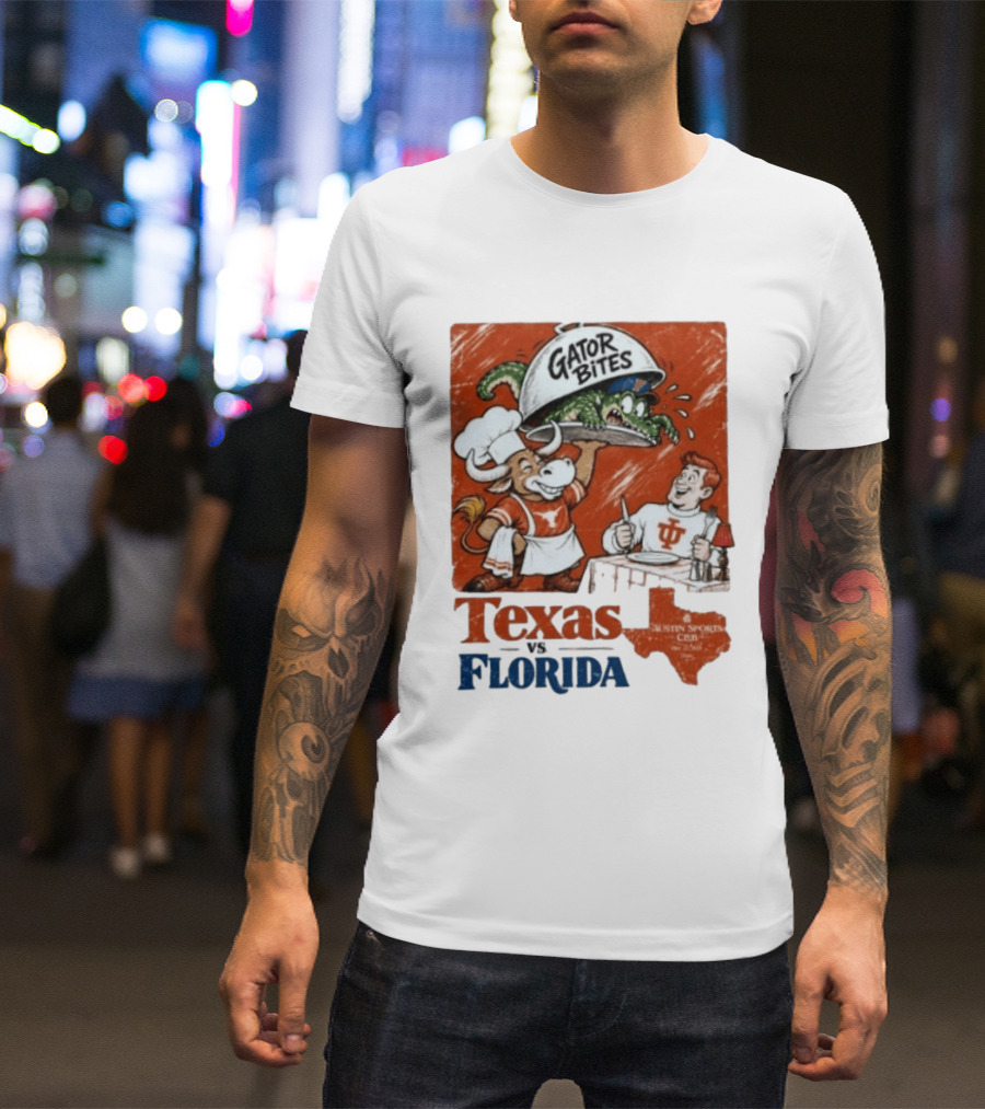 Texas Vs Florida Gator Bites Austin Sports Club T-Shirt