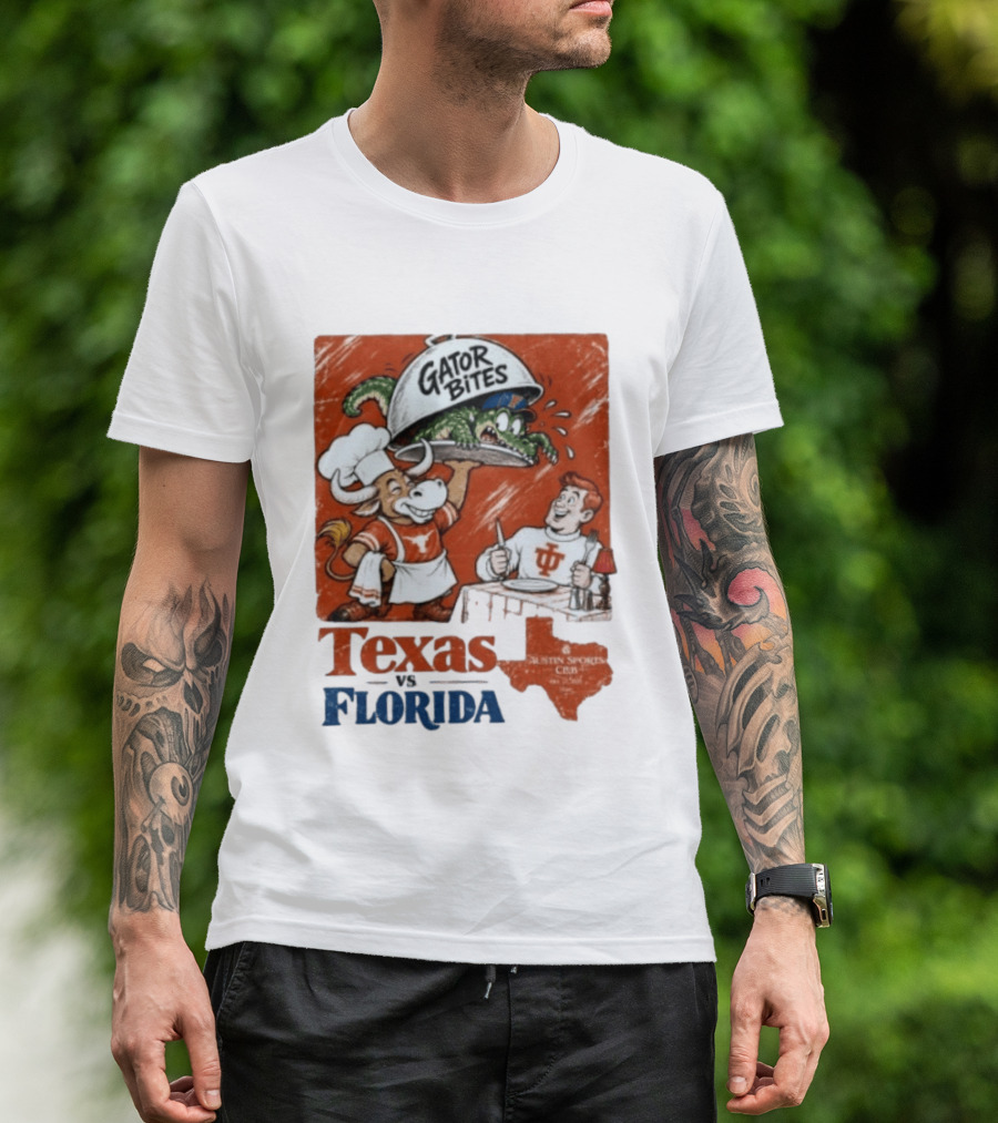 Texas Vs Florida Gator Bites Austin Sports Club T-Shirt
