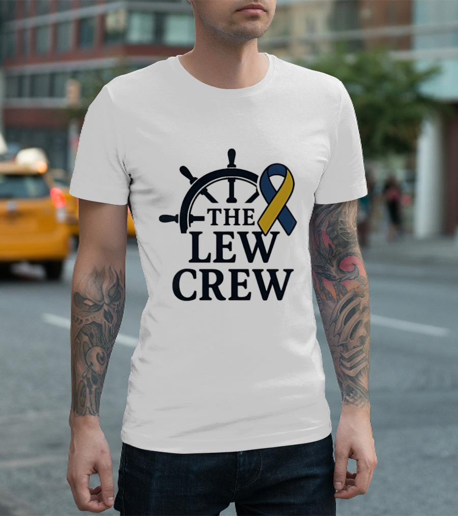 The Lew Crew Awareness Ribbon Support Nautical Wheel Steering T-Shirt