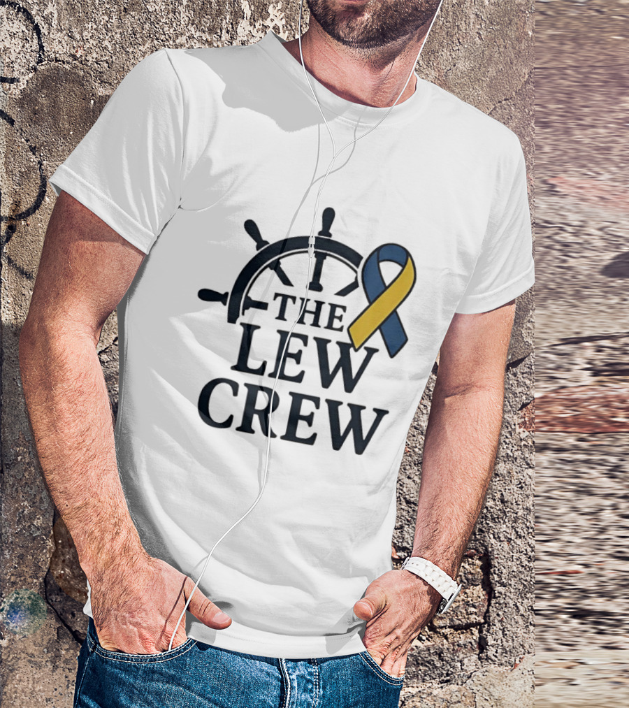 The Lew Crew Awareness Ribbon Support Nautical Wheel Steering T-Shirt