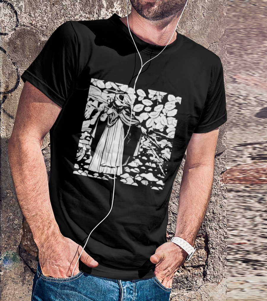 Dark Forest Mage Rabbit Skull With Lightning T-Shirt