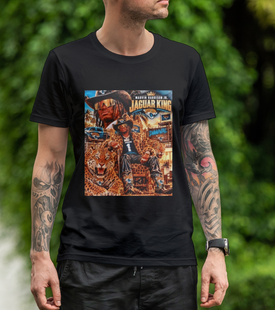Marvin Harrison Jr Jaguar King Jacksonville Jaguars No 1 Jaguar Football Champion T-Shirt