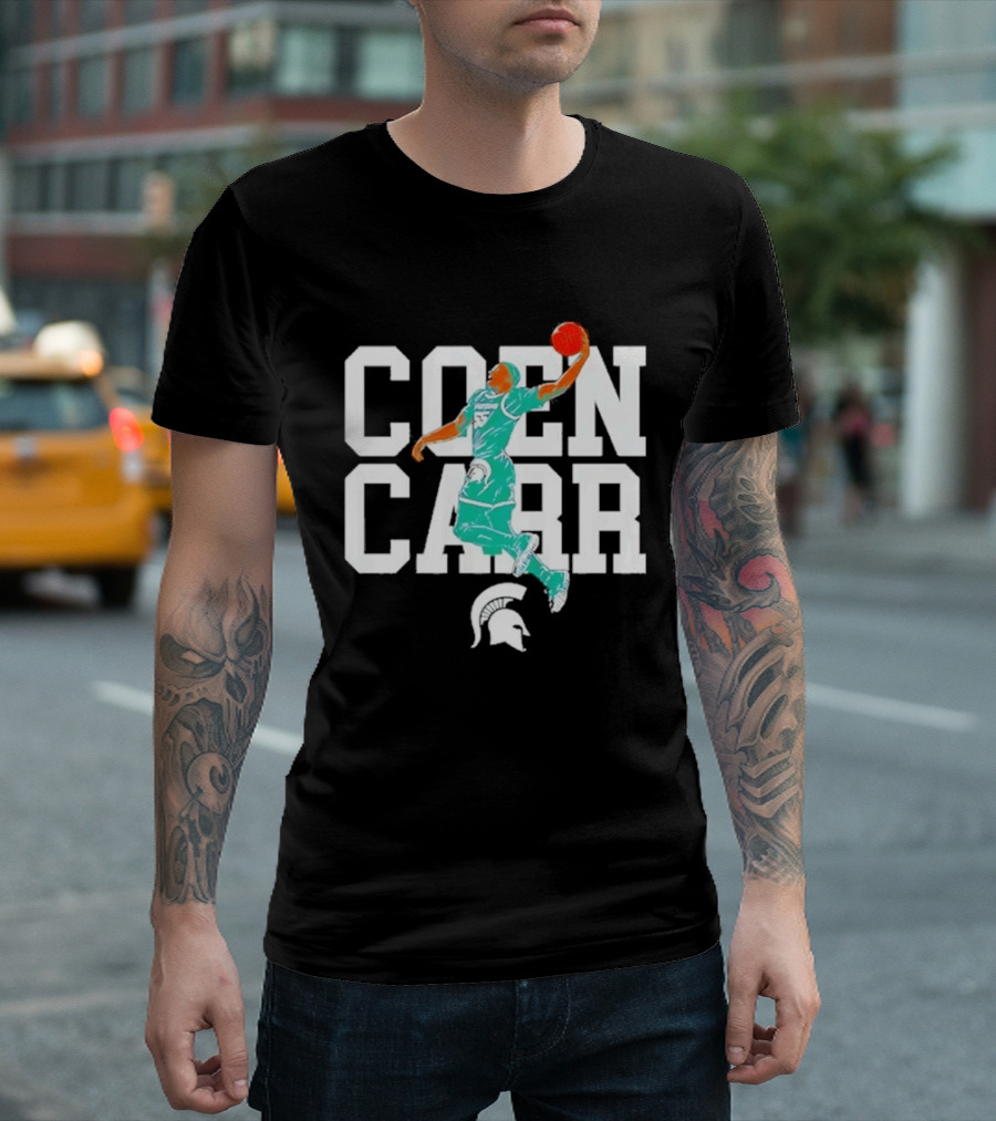 Coen Carr Michigan State Basketball Dunking Spartan T-Shirt