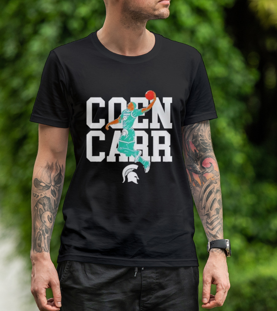 Coen Carr Michigan State Basketball Dunking Spartan T-Shirt