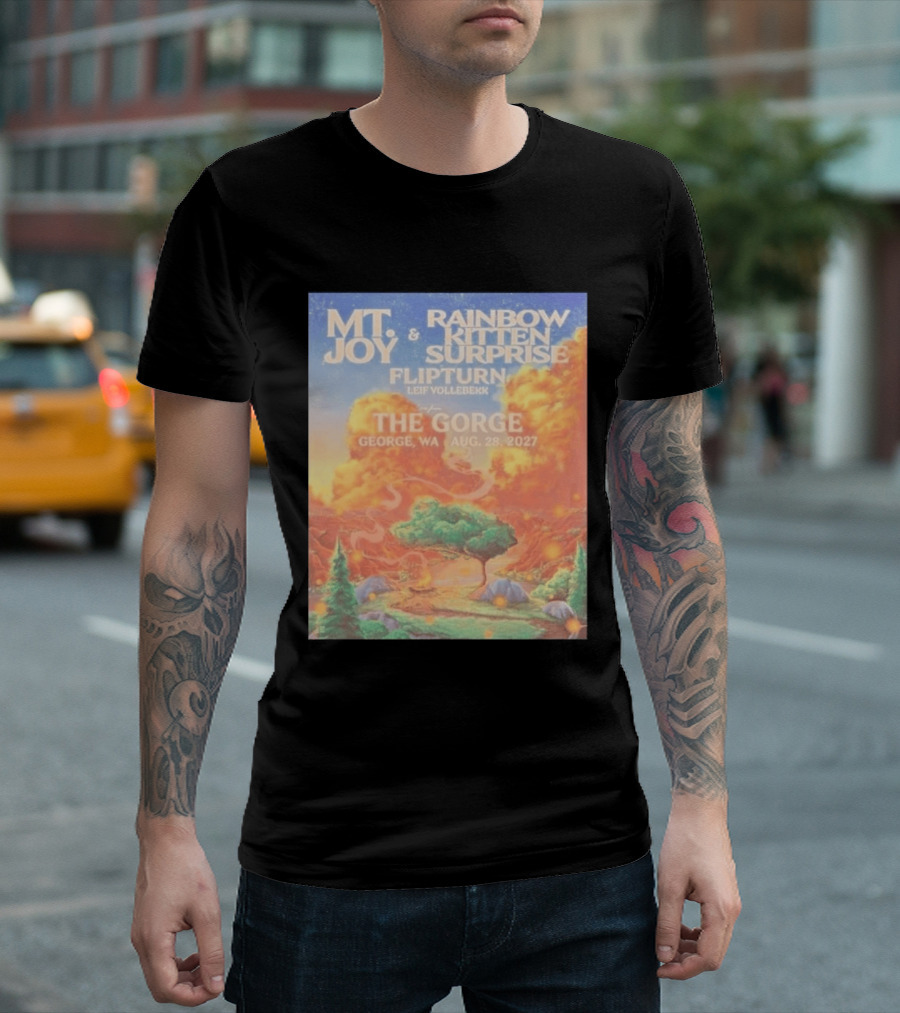 MT Joy Rainbow Kitten Surprise Flipturn Leif Vollebekk The Gorge George WA Aug 28 2027 T-Shirt