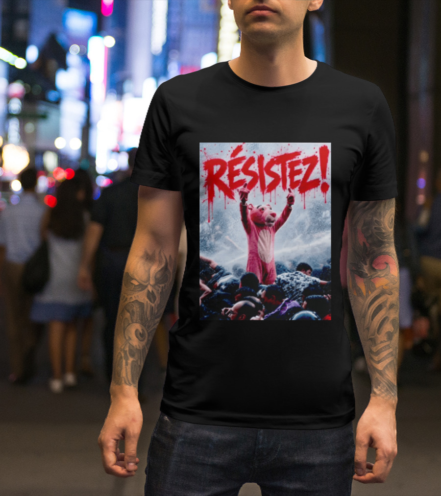 Résistez Paris Protest Panther Pink Costume T-Shirt