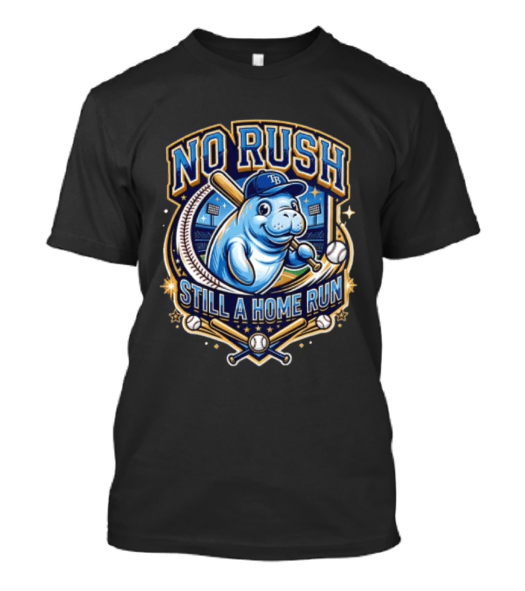 Tampa Bay Rays Manatee No Rush Still A Home Run Baseball Stadium T-Shirt