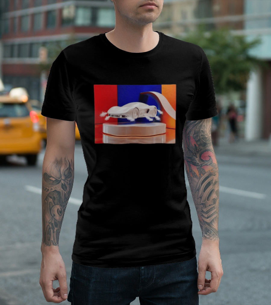 Tesla Roadster Flying Car Concept Futuristic Design With Dynamic T-Shirt