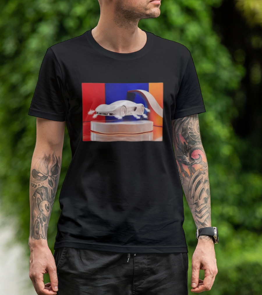Tesla Roadster Flying Car Concept Futuristic Design With Dynamic T-Shirt